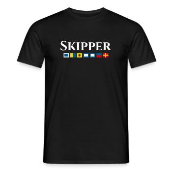 Skipper Maritimes Flaggen Design - Männer T-Shirt - Schwarz - Vorne - AI Model Male 178 light (178cm)