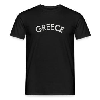 Conception de la police courbe Greece - T-shirt homme - noir - Devant - AI Model Male 178 light (178cm)