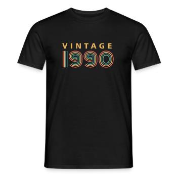 millésime 1990 - T-shirt homme - noir - Devant - AI Model Male 178 light (178cm)