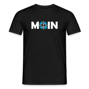 Moin Anchor Compass Symbol Baltic Sea Sea Illustration - Men's T-Shirt - black - Front - AI Model Male 178 light (178cm)