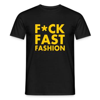 Fuck fast fashion - T-shirt homme - noir - Devant - AI Model Male 178 light (178cm)