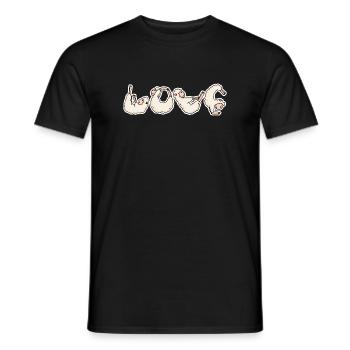 Schaf LOVE Yoga - Männer T-Shirt - Schwarz - Vorne - AI Model Male 178 light (178cm)