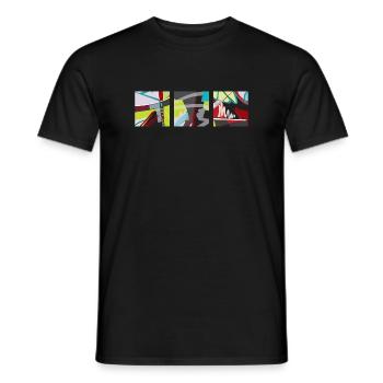 Trilogy of colours, lines and surfaces! - Men's T-Shirt - black - Front - AI Model Male 178 light (178cm)