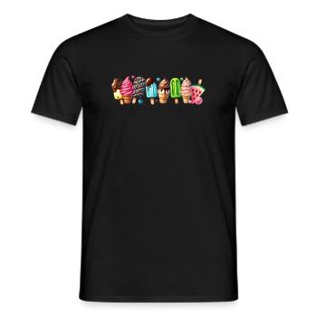 Einen süßen Touch mit diesen bunten Eis-Motiven - Männer T-Shirt - Schwarz - Vorne - AI Model Male 178 light (178cm)