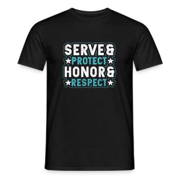 Police Officer Serve Protect Honor And Respect - Men's T-Shirt - black - Front - AI Model Male 178 light (178cm)