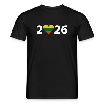 I love Lithuania 2026, vacation in Lithuania 2026 - Men's T-Shirt - black - Front - AI Model Male 178 light (178cm)