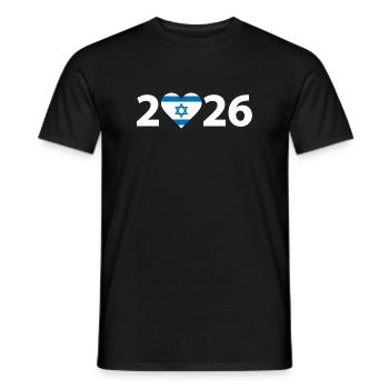 I love Israel 2026, vacation in Israel 2026 - Men's T-Shirt - black - Front - AI Model Male 178 light (178cm)