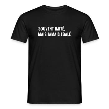 Souvent imité, mais jamais égalé. - T-shirt homme - noir - Devant - AI Model Male 178 light (178cm)