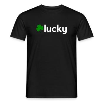 Lucky Shamrock Minimalist Irish Design - Men's T-Shirt - black - Front - AI Model Male 178 light (178cm)