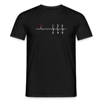 R Heartbeat Rhythm Conception de la ligne ECG - T-shirt homme - noir - Devant - AI Model Male 178 light (178cm)