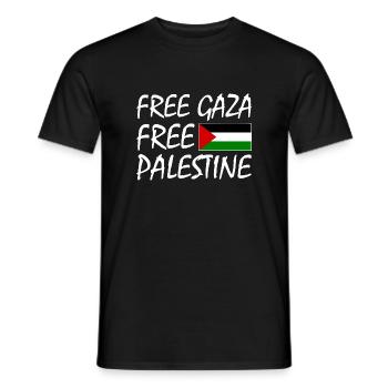 Free gaza Free palestine - T-shirt homme - noir - Devant - AI Model Male 178 light (178cm)
