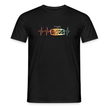 puls dogs schild Logo retro vintage Herzschlag - Männer T-Shirt - Schwarz - Vorne - AI Model Male 178 light (178cm)