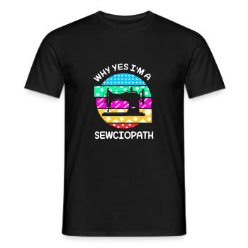 Couturière à la machine à coudre - T-shirt homme - noir - Devant - AI Model Male 178 light (178cm)