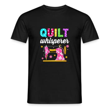 Couturière à la machine à coudre - T-shirt homme - noir - Devant - AI Model Male 178 light (178cm)