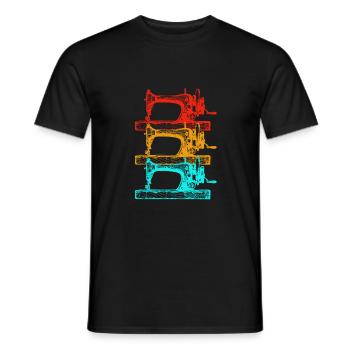 Sewing Machine Seamstress - Men's T-Shirt - black - Front - AI Model Male 178 light (178cm)