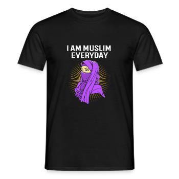 Muslim Islam Moslem Muslima Eid Mubarak - Männer T-Shirt - Schwarz - Vorne - AI Model Male 178 light (178cm)