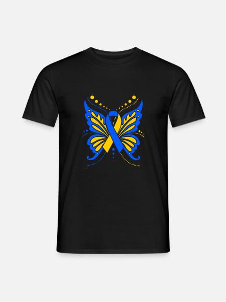 Down Syndrome Butterfly - Men's T-Shirt - black