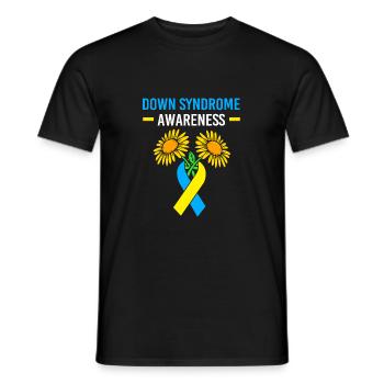 Down Syndrom T21 Chromosom Trisomie Sonnenblume - Männer T-Shirt - Schwarz - Vorne - AI Model Male 178 light (178cm)