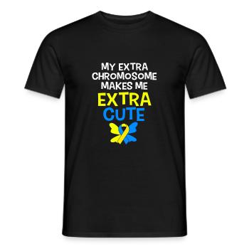 Down Syndrom T21 Chromosom Trisomie - Männer T-Shirt - Schwarz - Vorne - AI Model Male 178 light (178cm)