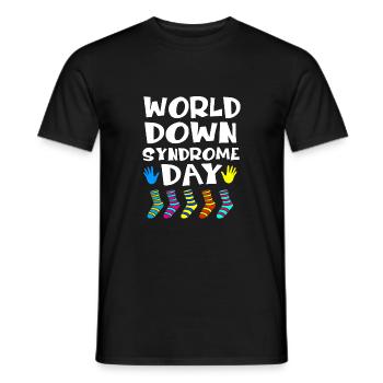 Down Syndrom T21 Chromosom Trisomie - Männer T-Shirt - Schwarz - Vorne - AI Model Male 178 light (178cm)