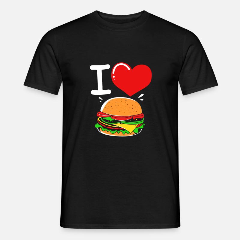 Cheeseburger Burger - Männer T-Shirt - Schwarz