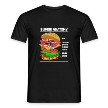 Cheeseburger Anatomie - Männer T-Shirt - Schwarz - Vorne - AI Model Male 178 light (178cm)