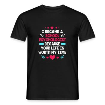 School psychologist, psychologist, psychotherapist - Men's T-Shirt - black - Front - AI Model Male 178 light (178cm)