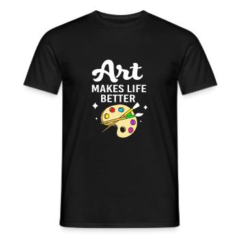 Painter Artist Artist Art Academy - Men's T-Shirt - black - Front - AI Model Male 178 light (178cm)