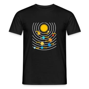 Univers Système Solaire - T-shirt homme - noir - Devant - AI Model Male 178 light (178cm)