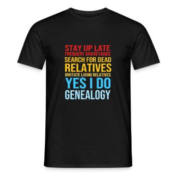 Stammbaum Genealogie - Männer T-Shirt - Schwarz - Vorne - AI Model Male 178 light (178cm)
