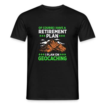Géocaching Geocache Geocacher Pension - T-shirt homme - noir - Devant - AI Model Male 178 light (178cm)
