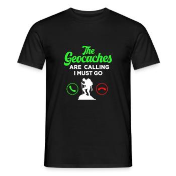 Geocaching Geocache Geocacher - Men's T-Shirt - black - Front - AI Model Male 178 light (178cm)