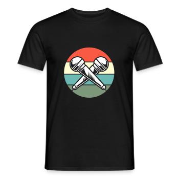Microphone de karaoké - T-shirt homme - noir - Devant - AI Model Male 178 light (178cm)