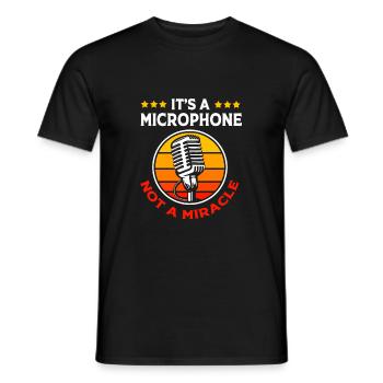 Microphone de karaoké - T-shirt homme - noir - Devant - AI Model Male 178 light (178cm)