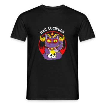 Maneki Neko Japan Glücksbringer - Männer T-Shirt - Schwarz - Vorne - AI Model Male 178 light (178cm)