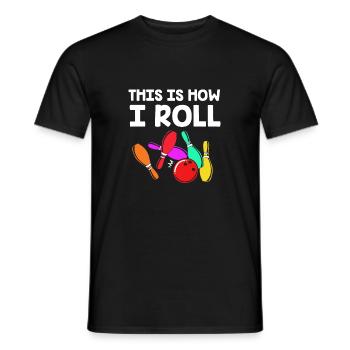 Bowling - Men's T-Shirt - black - Front - AI Model Male 178 light (178cm)