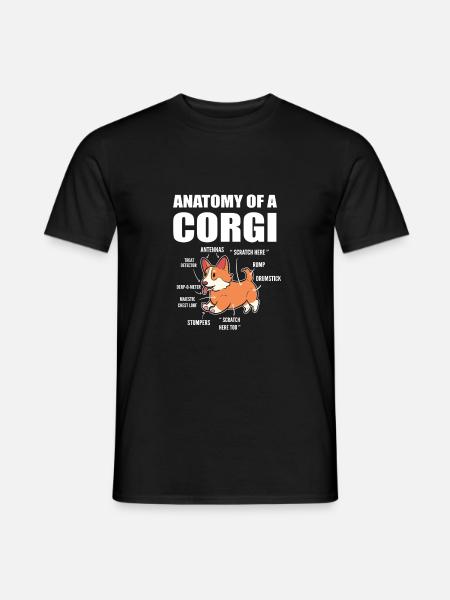 Corgi Anatomy - Men's T-Shirt - black