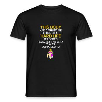 Positivité corporelle - T-shirt homme - noir - Devant - AI Model Male 178 light (178cm)
