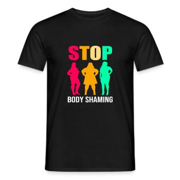 Positivité corporelle - T-shirt homme - noir - Devant - AI Model Male 178 light (178cm)