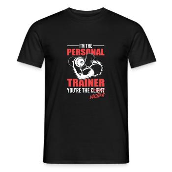 Fitness Fitness Trainer Gym - Men's T-Shirt - black - Front - AI Model Male 178 light (178cm)