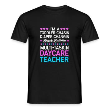 Garderie Éducateur Éducateur - T-shirt homme - noir - Devant - AI Model Male 178 light (178cm)
