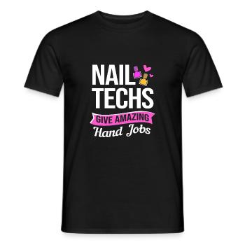 Créatrice d'ongles, esthéticienne, cosmétique pour les ongles - T-shirt homme - noir - Devant - AI Model Male 178 light (178cm)