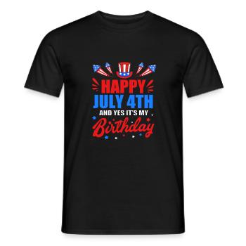 Vierter Juli Nationalfarben Nationalfeiertag USA - Männer T-Shirt - Schwarz - Vorne - AI Model Male 178 light (178cm)