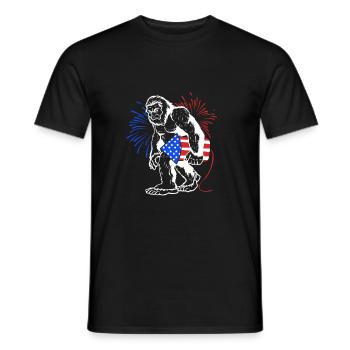 Vierter Juli Nationalfarben Nationalfeiertag USA - Männer T-Shirt - Schwarz - Vorne - AI Model Male 178 light (178cm)