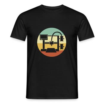 3D Printing - Men's T-Shirt - black - Front - AI Model Male 178 light (178cm)