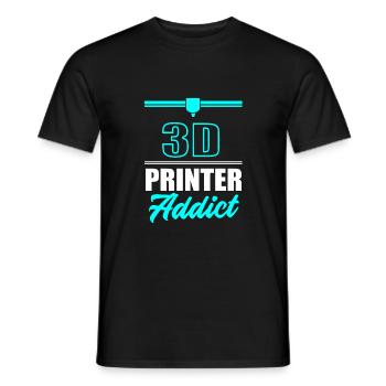 3D Printing Printing Prototype - Men's T-Shirt - black - Front - AI Model Male 178 light (178cm)