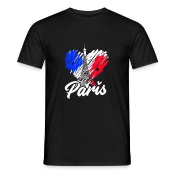 Frankreich - Männer T-Shirt - Schwarz - Vorne - AI Model Male 178 light (178cm)