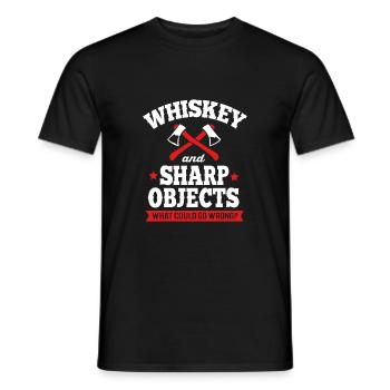 Axt Werfen - Männer T-Shirt - Schwarz - Vorne - AI Model Male 178 light (178cm)