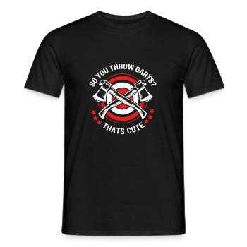 Axt Werfen - Männer T-Shirt - Schwarz - Vorne - AI Model Male 178 light (178cm)