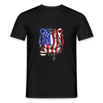 Weißer Tiger - Männer T-Shirt - Schwarz - Vorne - AI Model Male 178 light (178cm)